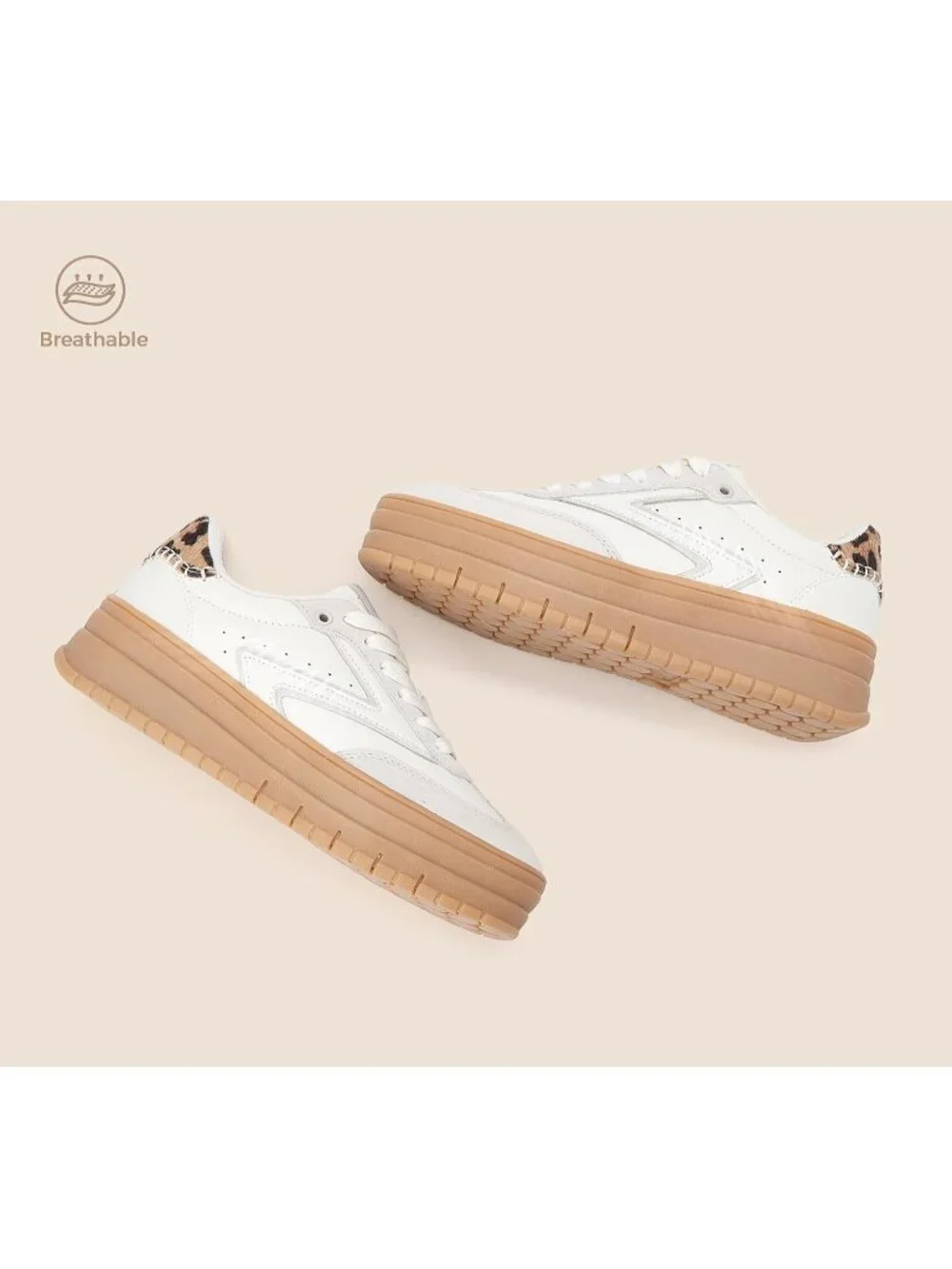 🆕Women's All White Platform Sneakers Gum Thick Sole Tennis Walking Shoes